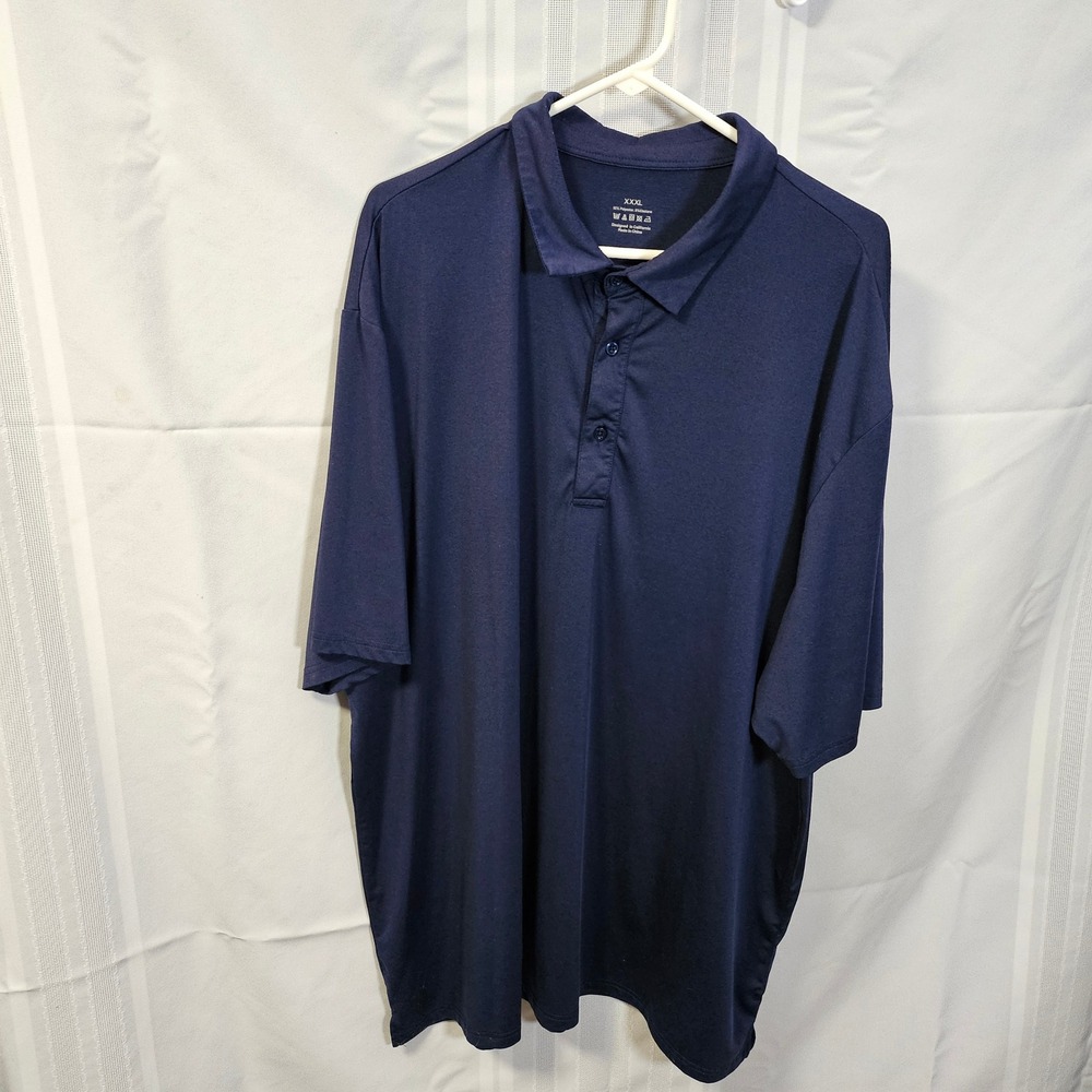 Unbranded Polo Shirt Mens XXXL Navy Blue Performance Short Sleeve Stretch Golf